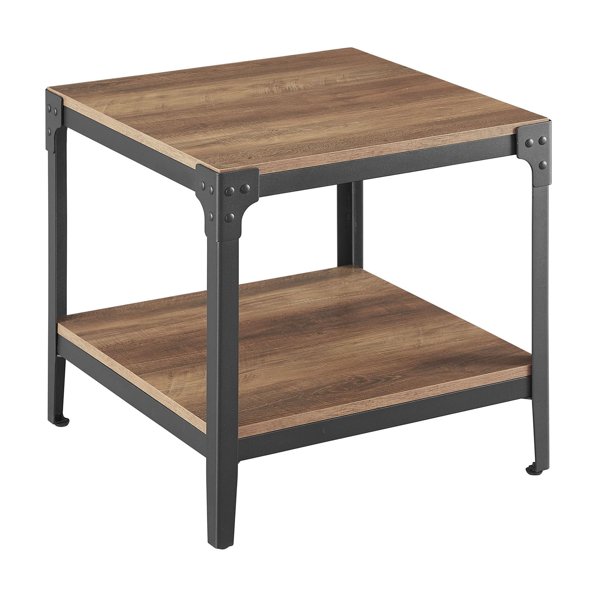 Woven Paths Wilson Riveted End Tables, Reclaimed Barnwood, Set of 2
