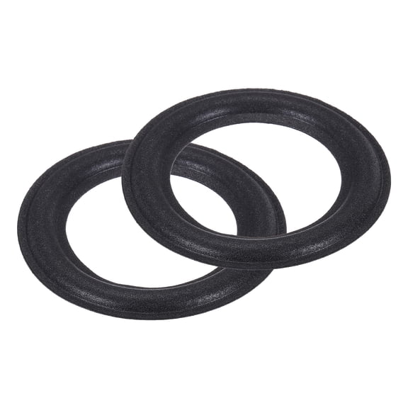 2 Pcs 4.5 Inch Foam Speaker Edge Surround Rings 75x118mm(IDxOD) Perforated Subwoofer Rings Replacement Parts Black