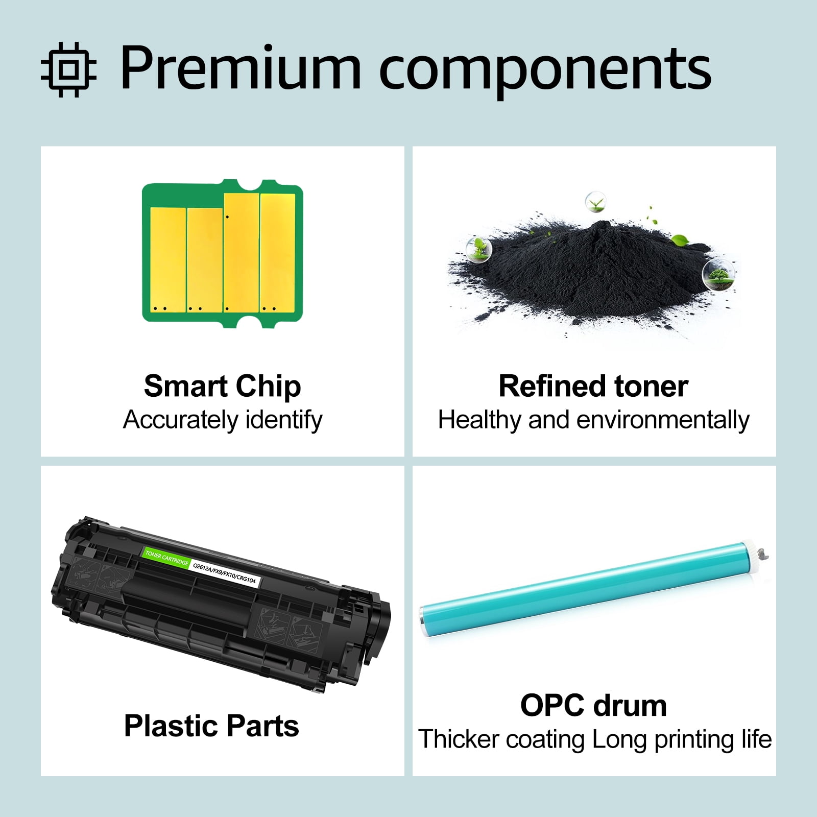 greencycle Q2612A Toner Cartridge Replacement Compatible for 12A Black Toner Cartridge Laserjet 1010 1012 1018 1020 1022 1022N 3015 3030 3052 3055 M1005 M1319F Printer Ink Cartridge(2PCS)