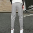 thumbnail image 5 of Men's Casual Slim-Fit Solid Color Nine-Point Pants with Pockets, Ankle-Length Trousers for Business Casual and Daily Outfits,Light Gray,XL, 5 of 8