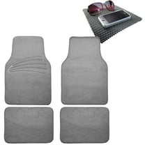 FH Group 4pcs Car Floor Mats For Auto Car SUV Carpet Liner Gray With Dash Mat Gift