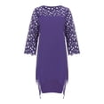 thumbnail image 1 of LSLJS Robe Femme Mode Patchwork en Maille Col Rond Manches Trois-Quarts Grande Taille, 1 of 7