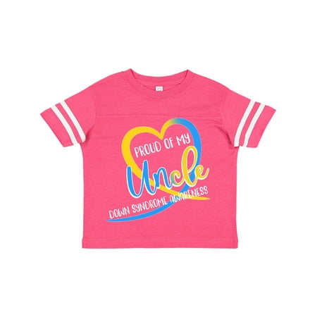 

Inktastic Proud of my Uncle Down Syndrome Awareness Heart Ribbon Gift Toddler Boy or Toddler Girl T-Shirt