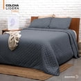 thumbnail image 2 of Dreamlab Colcha Ligera con 2 Fundas de Almohada, Capitonado, Ultra Suave. Hipoalergénico. Edrecolcha para Cama.Edredón para Verano y Todas las Estaciones.(Matrimonial 210 x 240 cm,Trébol,Azul Calmado), 2 of 7