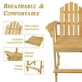thumbnail image 5 of Westcharm Balcony Tall/Counter High Adirondack Chair with Footrest for Outdoor Outside Garden - Unfinished Natural Wood, 5 of 9