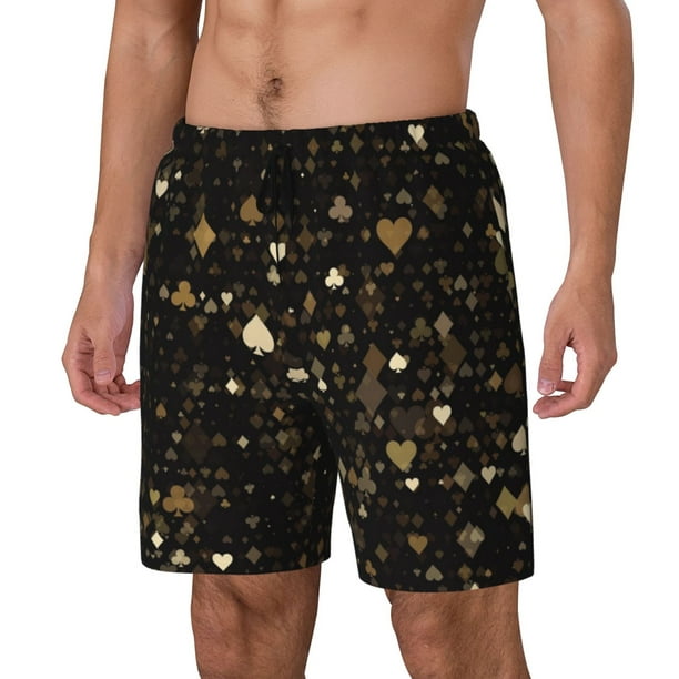 Balery Casino Bañador para hombre, shorts de playa de secado rápido con entrepierna y forro de compresión-Large