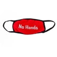 thumbnail image 5 of 2PC PACK 'NO HANDS' FACE MASK COVERING SET- 1PC RED AND 1PC BLACK, 5 of 5