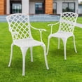 thumbnail image 7 of Withniture Patio Chairs Set of 2 Cast Aluminum Outdoor Chairs for Garden Yard, White, 7 of 7