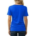 thumbnail image 6 of WTXUE T-Shirts Short Sleeve, Deep V-Neck Shirts for Women's Deep V Neck T Shirt Cotton Solid | Casual for Women Blue 4XL, 6 of 6