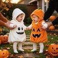 thumbnail image 4 of SPMGOYV Infant Baby Boy Girl Halloween Outfit Ghost Costumes One Piece Hoodie Romper Bodysuit Cute Fall Winter Clothes(Red,3-6 M), 4 of 9