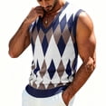 thumbnail image 2 of IROINNID Men's V-Neck Argyle Knit Sweater Vest Sleeveless Pullover Tank Top Casual Diamond Pattern Layering Essential for Business Office and Weekend Daily Wear, 2 of 6