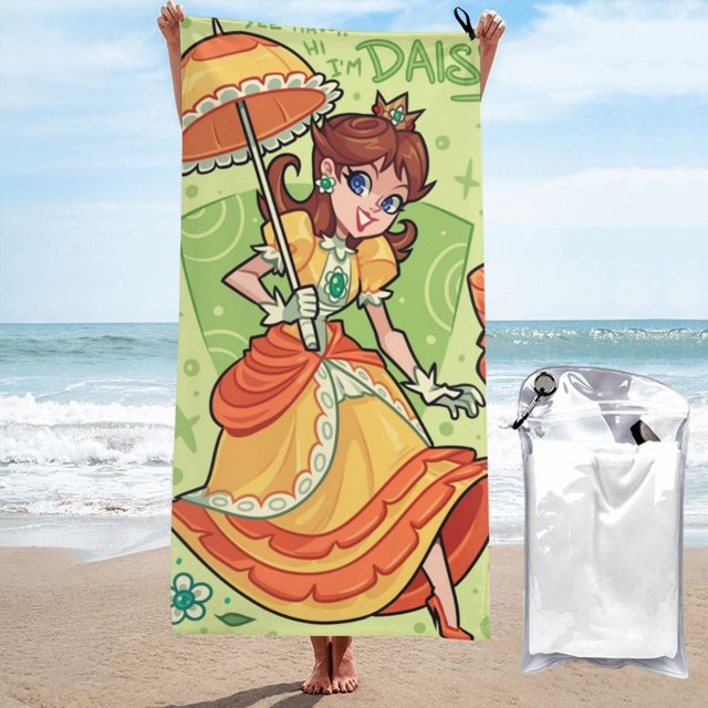 Toallas de playa con estampado de princesa Daisy, toallas de baño absorbentes y ligeras de secado rápido, toalla de baño de microfibra ultra suave para viajes, playa, gimnasio, camping, yoga,