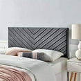 thumbnail image 2 of Modway Alyson Angular Channel Tufted Performance Velvet California King Headboard in Charcoal, King King, 2 of 2