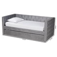 thumbnail image 4 of Baxton Studio Larkin Grey Velvet Upholstered Twin Size Daybed with Trundle, 4 of 11