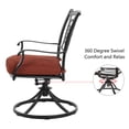 thumbnail image 3 of Patio Swivel Aluminum Chairs Set of 2, Outdoor Furniture Gentle Rocker Chair with Deep Seat Cushions for Bistro, Backyard, Garden, Dining Room, Balcony, 3 of 6