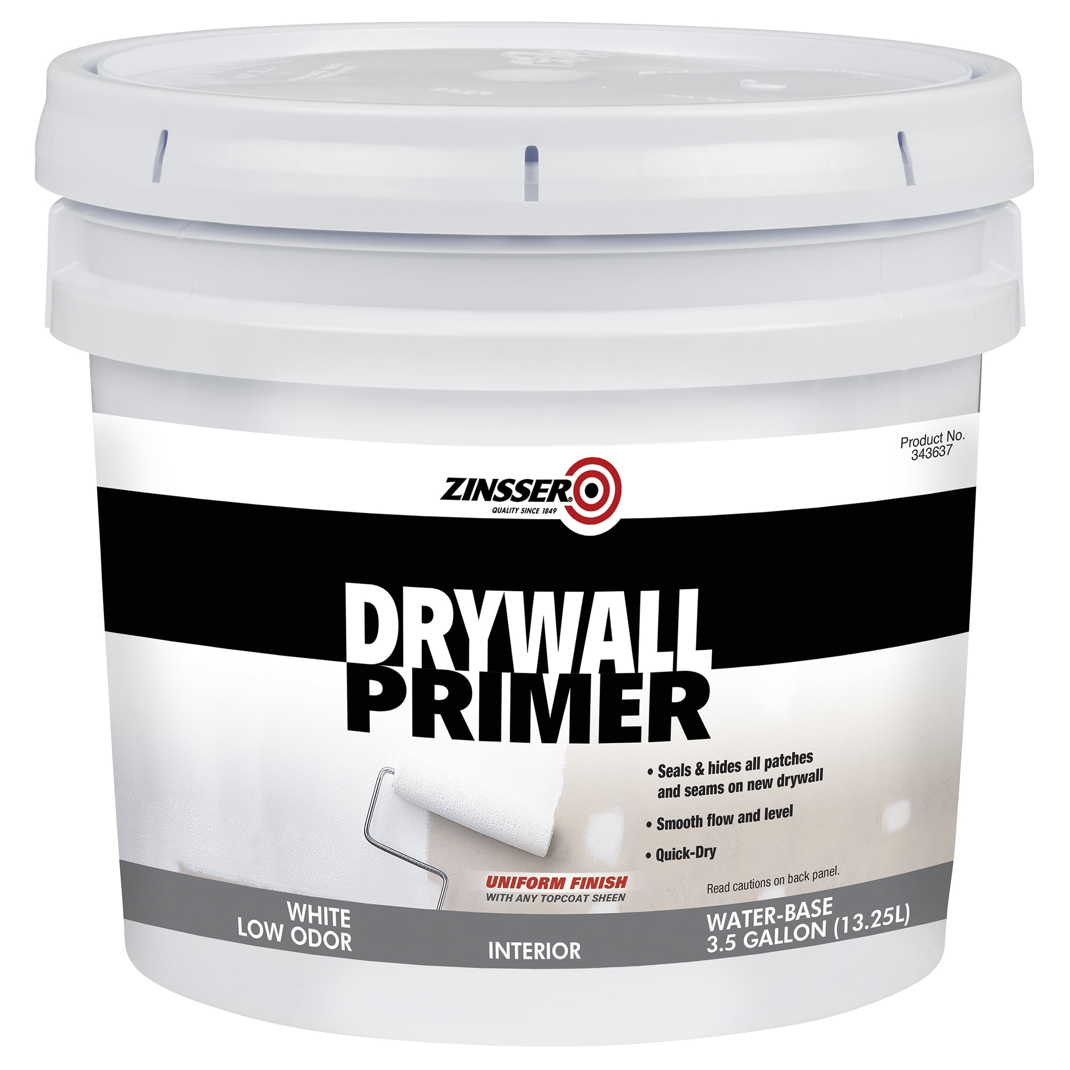 White, Zinsser Drywall Primer Flat343637, 3.5 Gallon