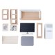 thumbnail image 4 of 2 juegos de muebles de casa de muñecas de madera, modelo de accesorios de simulación, bricolaje, hechos a mano Sala de estar y dormitorio, 4 of 9