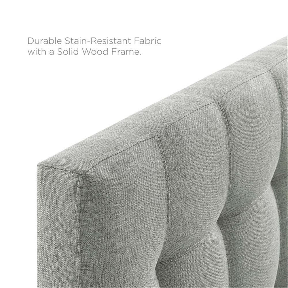 Modern Fabric Queen Tufted Panel Headboard in Gray