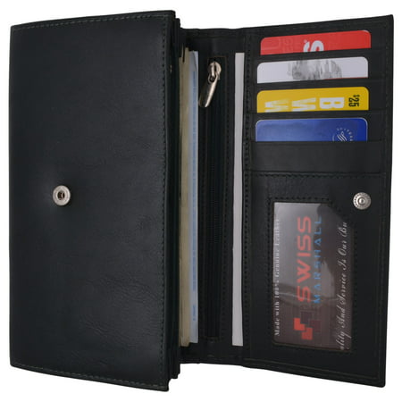 Marshal - Women RFID Blocking Real Leather Wallet - Clutch Checkbook Wallet for Women - www.ermes-unice.fr