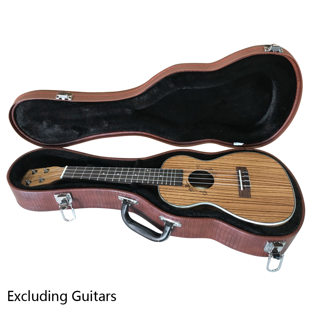 GLiving 24 Inch Ukulele Case Concert Python Pattern Crocodile Leather