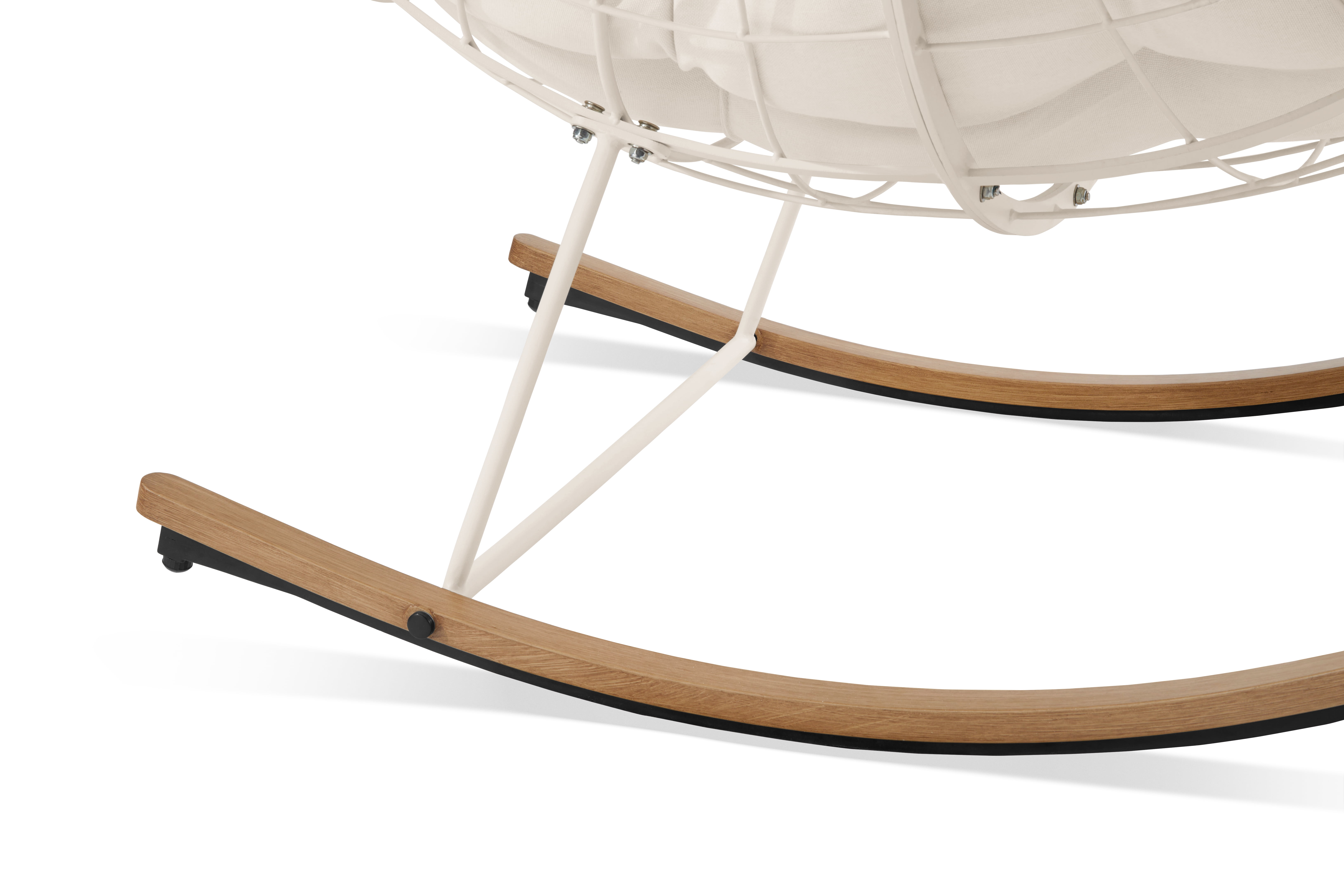 Better Homes & Gardens Marlow Papasan Outdoor Rocking Chair, Cream