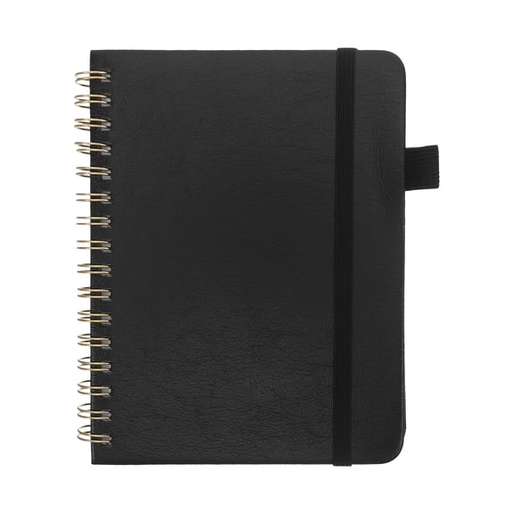 DEEPCRAFF Address Book with Alphabet Tabs A6 Pocket Notebook for Home Organization in Black
