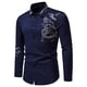 thumbnail image 2 of Camisa de manga larga con bordado de dragón cortado a la moda informal para hombre Pompotops oipoqjl50579, 2 of 9