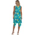 thumbnail image 6 of HELLHERO Side Pockets Ladies Irregular Hem Casual Dress, Starfish Pattern Summer Sleeveless Dress Polyester Durable Asymmetric Dresses Round Neck, 6 of 8