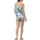 thumbnail image 3 of INSPIRAR CHIC Pijamas de Satén para Mujeres con Flores, Conjunto de Camiseta y Pantalones Cortos, Color Azul Claro, 3 of 5