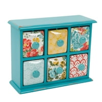The Pioneer Woman Vintage Floral 6-Drawer Spice & Tea Box