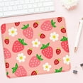 thumbnail image 4 of Square Aesthetic Pink Mouse Pad Personalized Mouse Mat Design with Waterproof NonSlip Rubber Base Computer Mouse Pads for Wireless Mouse, Featuring Cute Pink Strawberries and Flowers, 4 of 6