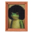 thumbnail image 2 of Funny Frog Fridge Magnet Kitchen Decor, Vintage Frog Art Refrigerator Magnet, Unique Frogs Portrait with a Distinctive Hairstyle, Complete with a Picture Frame, for Fridge or Magnetic Board, 2 of 3