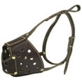 thumbnail image 3 of Real Leather Cage Basket Secure Dog Muzzle Brown - Pit Bull, (Circumference 13", Snout Length 3.5"), 3 of 3