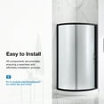 thumbnail image 4 of Ove Decors Breeze 34 in x 34 in x 77 in H Curved Corner Shower with Frosted Glass & Shower Base and Matte Black Hardware, 4 of 15