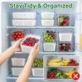 thumbnail image 4 of 5 Pack Fruit Storage Containers for Fridge with Removable Colander, Leakproof Produce Keeper for Berries, Vegetables & Salad, All-in-One Wash & Store Food Containers, BPA Free, 4 of 8