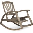 thumbnail image 2 of Noble House Sunview Outdoor Acacia Wood Rocking Chair with Footrest Gray, 2 of 27