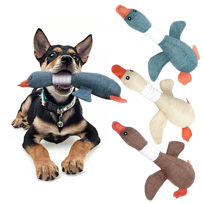 Vitscan Upgraded Goose Indestructible Dog Toys for Aggressive Chewers Small  Medium Large Breed, Crinkle Squeaky Plush Dog Puppy Chew Toys for