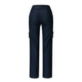 thumbnail image 3 of vigerkar Women's High Waist Baggy Cargo Jeans Pockets Y2K Streetwear Wide Leg Denim Pants Blue, 3XL, 3 of 8