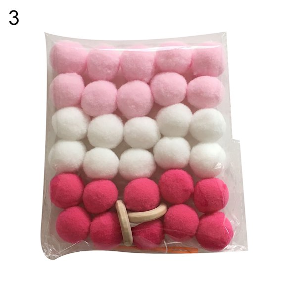 Wool Felt Ball Garland Colorful Pom Pom Garland Handmade Felt Ball Garlands Nordic Style Colorful Pom Pom Ball Hanging Garland Birthday Party Nursery Decor for Wall Decoration