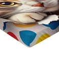 thumbnail image 2 of Ambesonne Cat Fitted Sheet, Mischief Kitty Peaking Dots, TwinXL Size, Multicolor, 2 of 3