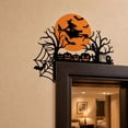 thumbnail image 4 of Halloween Door Decor Flying Witch Halloween Decor 10 Inch Spooky Halloween Decor with Black Cat Pumpkins for Front Porch Home Office Outdoor Halloween Decorations, 1 Pack, 4 of 5