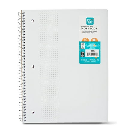 Pen + Gear Poly 1-Subject Notebook, Dot Ruled, 80 Sheets, 8" x 10.5"