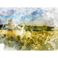 thumbnail image 2 of Young, Chamira 24x19 Black Ornate Wood Framed with Double Matting Museum Art Print Titled - Yellow Meadow, 2 of 4