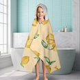 thumbnail image 6 of Yellow Lemon Fruit Leaves LightYellow Pattern Hooded Bath Towel，60"x35" for Ages 3 To 12 Kids, Quick Dry Lightweight Soft Microfiber Hood Beach Towel Cover Up for Kids, 6 of 7