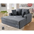 thumbnail image 2 of Chaise Lounge VanAcc tapizado de felpa de 135 cm, color gris, 2 of 8