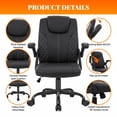 thumbnail image 6 of GASEE Leather Office Chair, Big and Tall Office Chair 400LBS Wide Seat Ergonomic Computer Desk Chair High Back Executive Leather Chair Adjustable Task Chair Lumbar Back with 1-Year Warranty, Black, 6 of 12