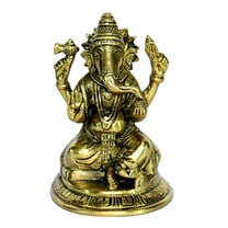eSplanade - Ganesha Ganesh Ganpati Ganapati Murti Idol Statue Sculpture Showpiece - Sitting Ganesha | Home Decor | Brass - 4.5" Inches