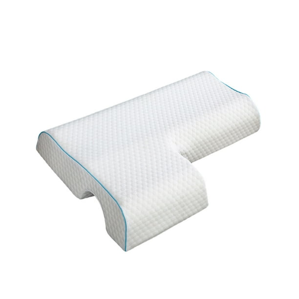 Toystoory Almohada blanca para dormir para aliviar el dolor cervical con espuma viscoelástica, almohada para dormir de apoyo para parejas Juegos de cama modelo brazo derecho