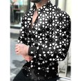 thumbnail image 1 of Camisas de vestir de noche de fiesta de lujo de moda Camisas de solapa con botones Camisas casuales con texto de periódico impreso Arte Camisas superiores para hombres, 1 of 6