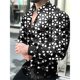 thumbnail image 1 of Camisas de vestir de noche de fiesta de lujo de moda Camisas de solapa con botones Camisas casuales con texto de periódico impreso Arte Camisas superiores para hombres, 1 of 6